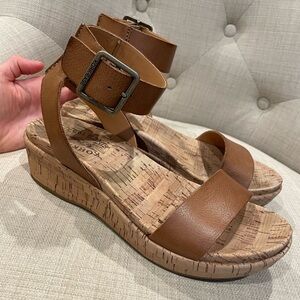 Kork-Ease Tan Leather Wedges